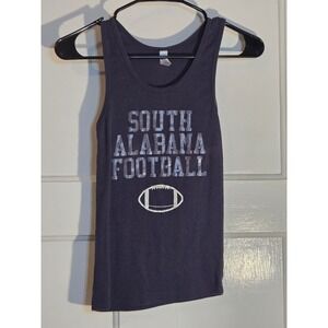 Bella South Alabama Football Tank Top Navy Blue‎ Silver Graphic Small